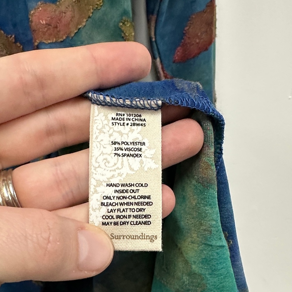 Soft Surroundings Leaf Patterned Multicolor Long … - image 5